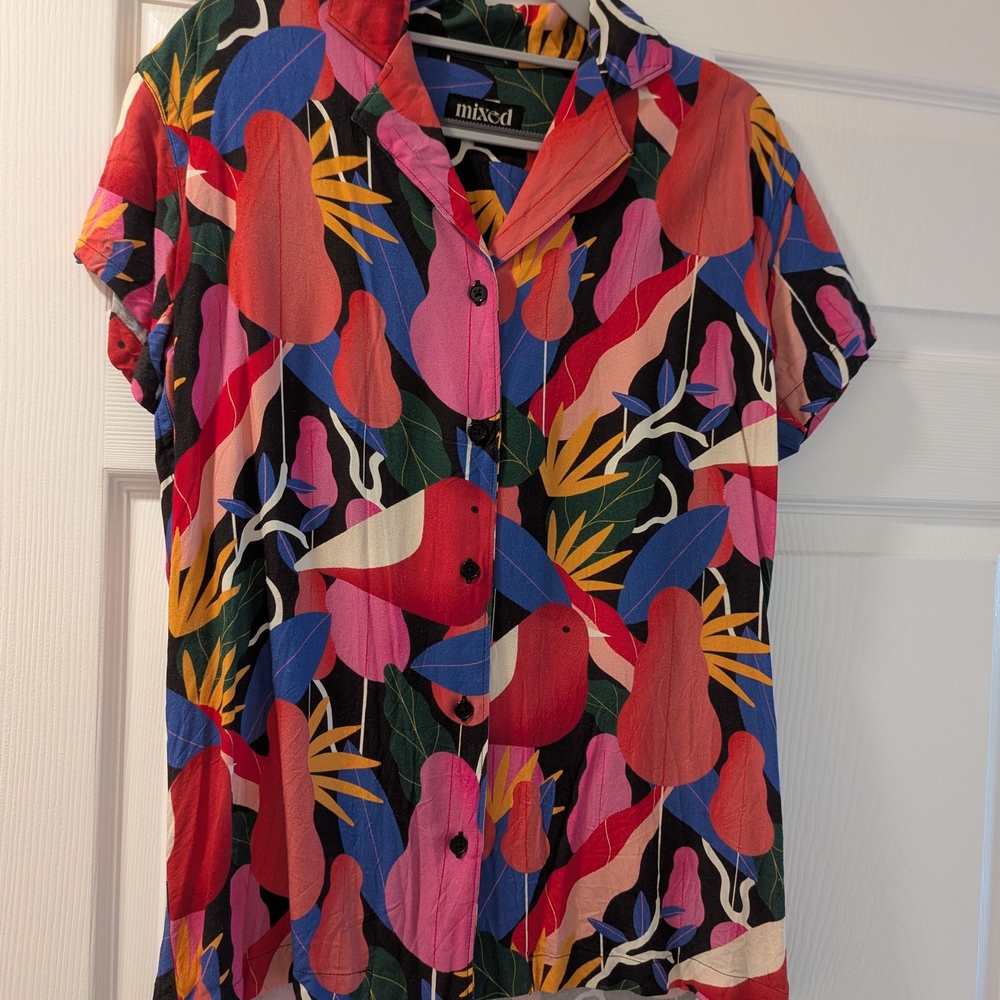 Colorful Mixed Button-Up Shirt